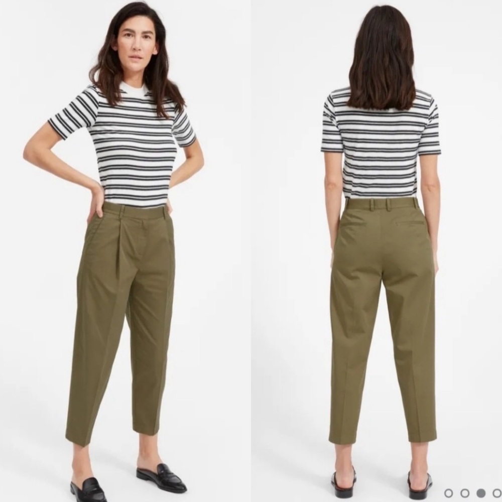 Everlane Slouchy Pleated Cropped Chino Pants